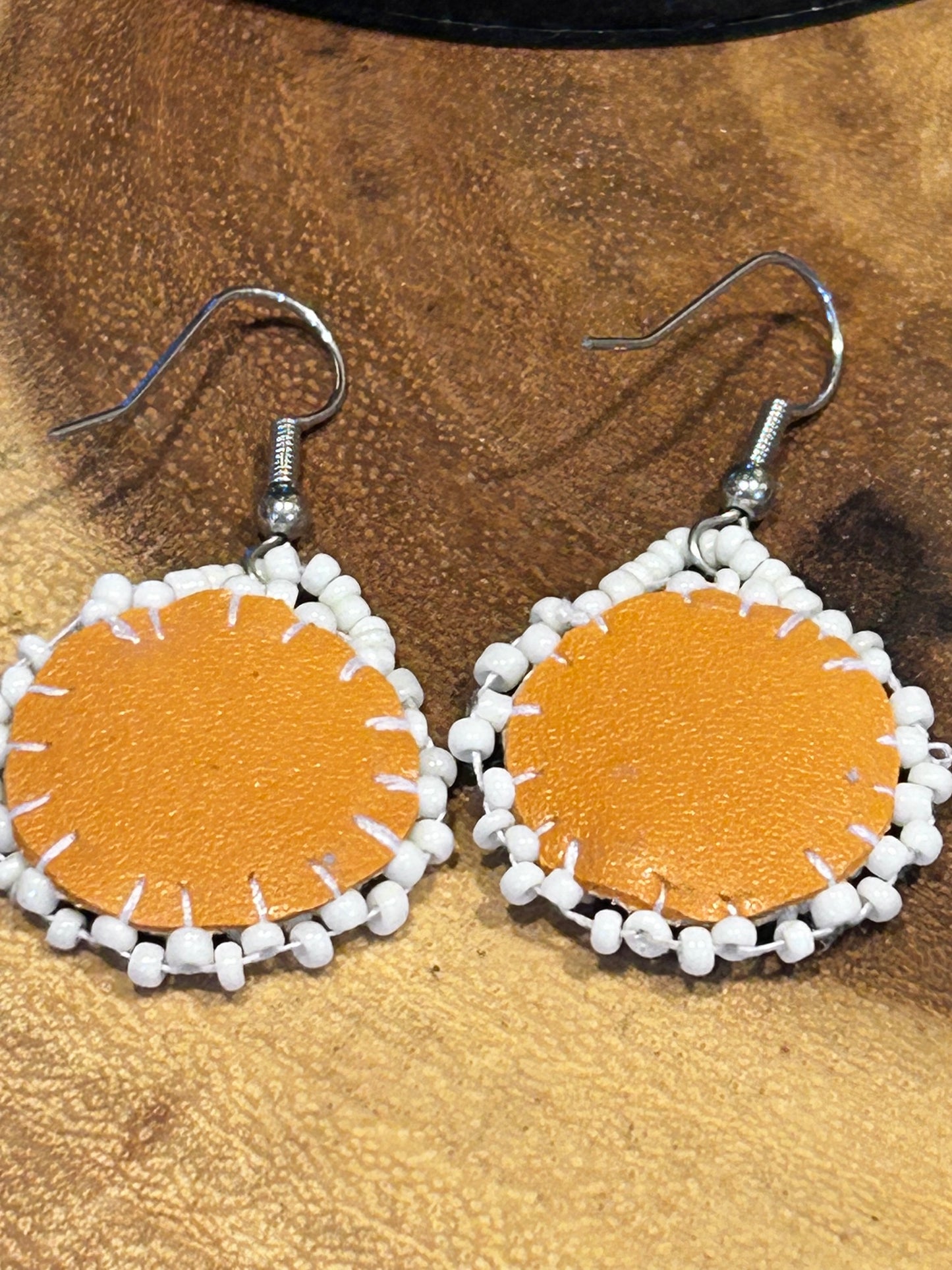 Hand beaded seed bead earrings