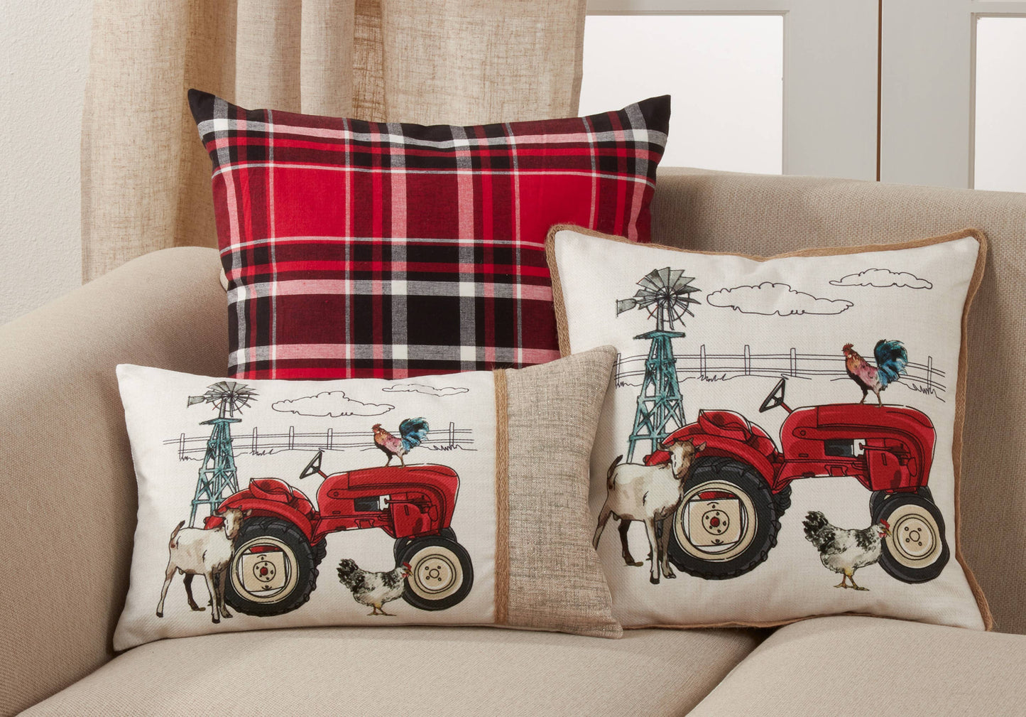 Farm Tractor Pillow Cover