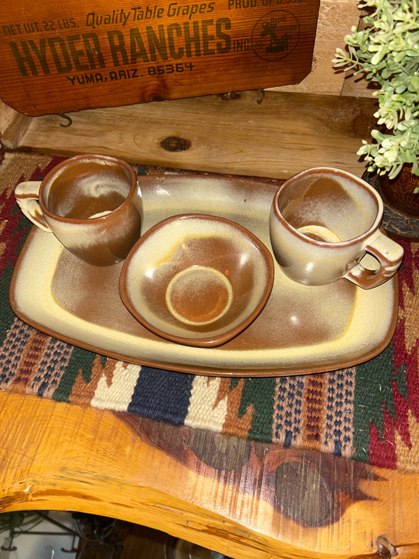 Vintage Frankoma Plainman Desert Gold set