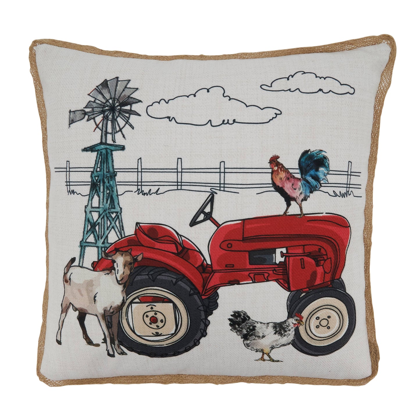 Farm Tractor Pillow Cover
