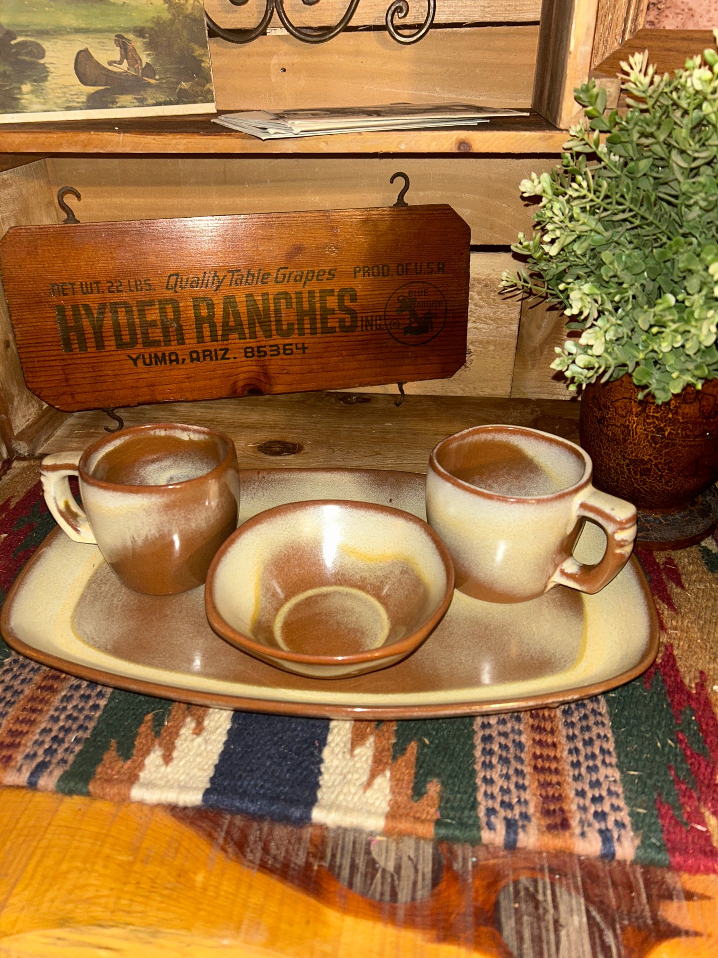 Vintage Frankoma Plainman Desert Gold set