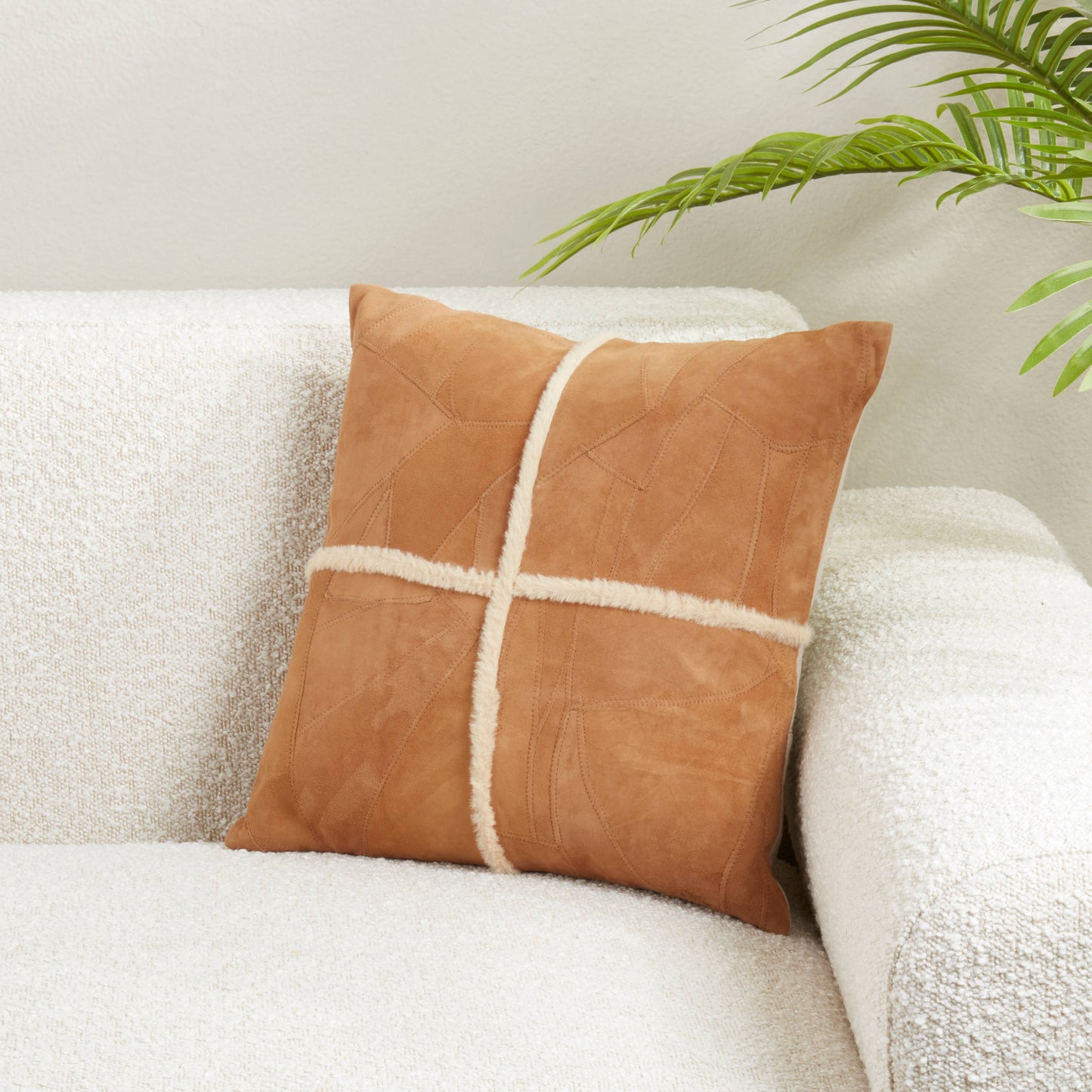 Distinctive Patchwork Leather Pillow Cover