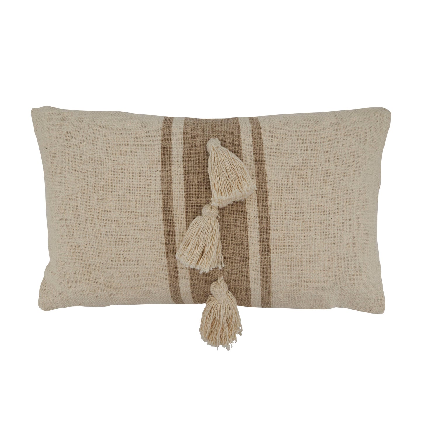 Striped Tassel Pillow Cover Only