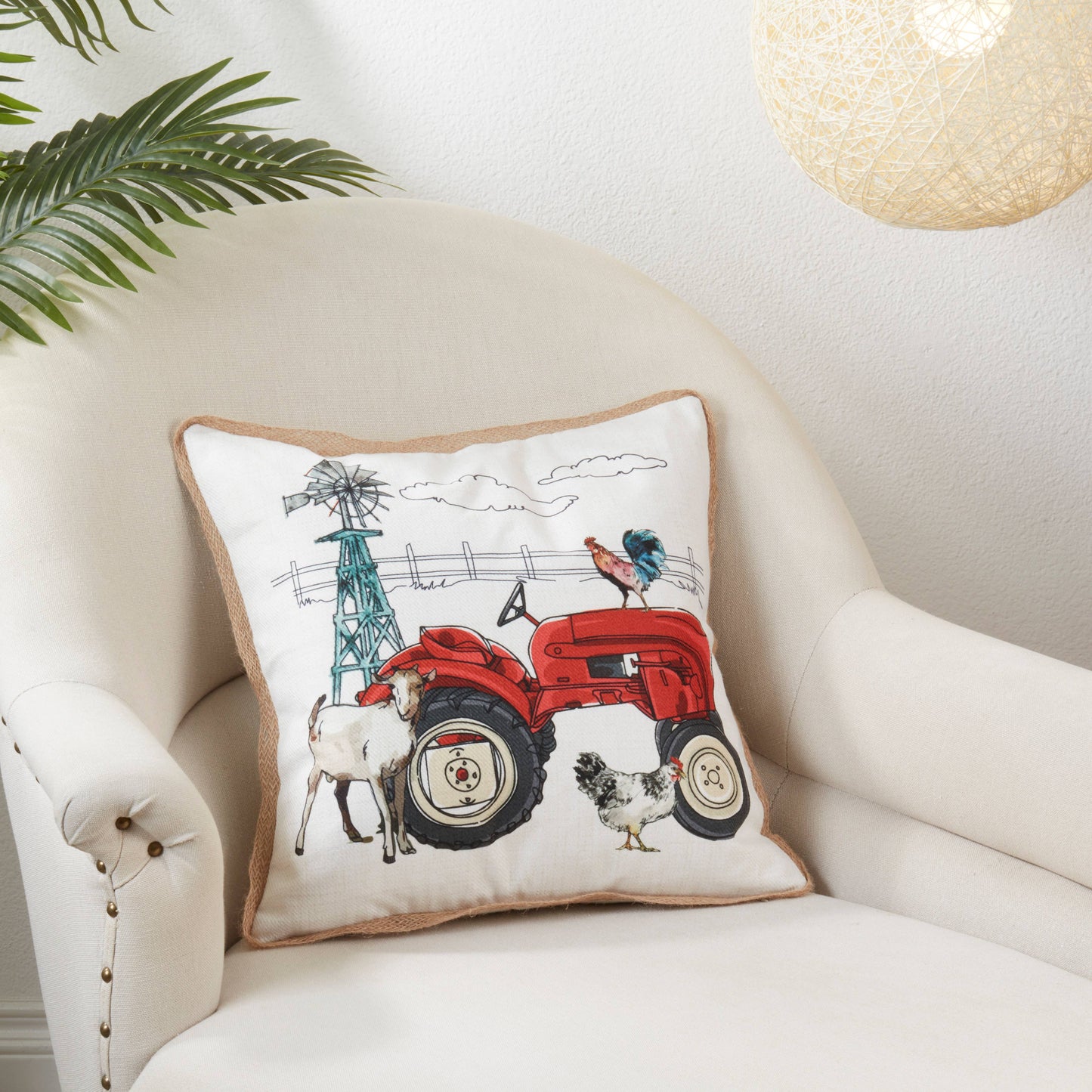 Farm Tractor Pillow Cover