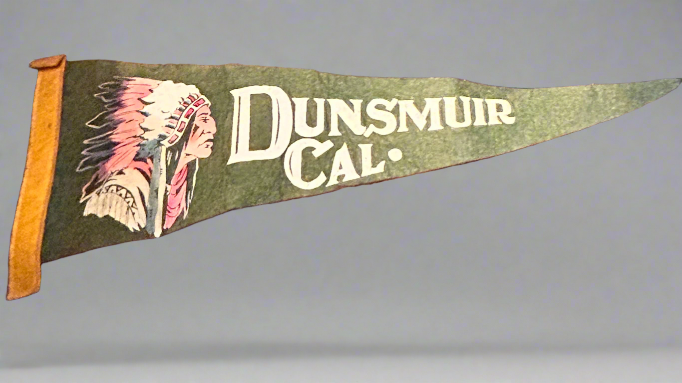 Vintage Dunsmuir California souvenir pennant