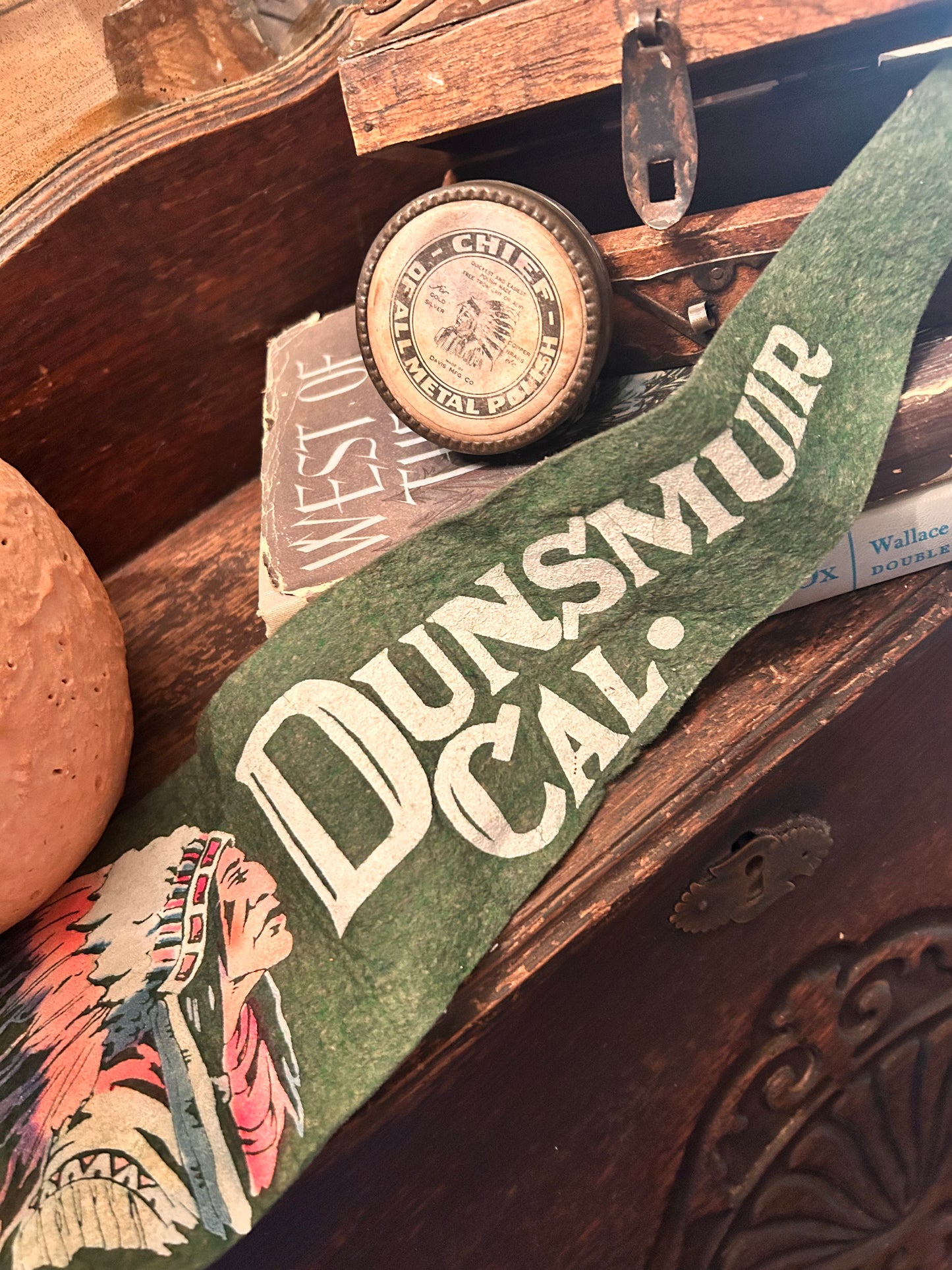 Vintage Dunsmuir California souvenir pennant