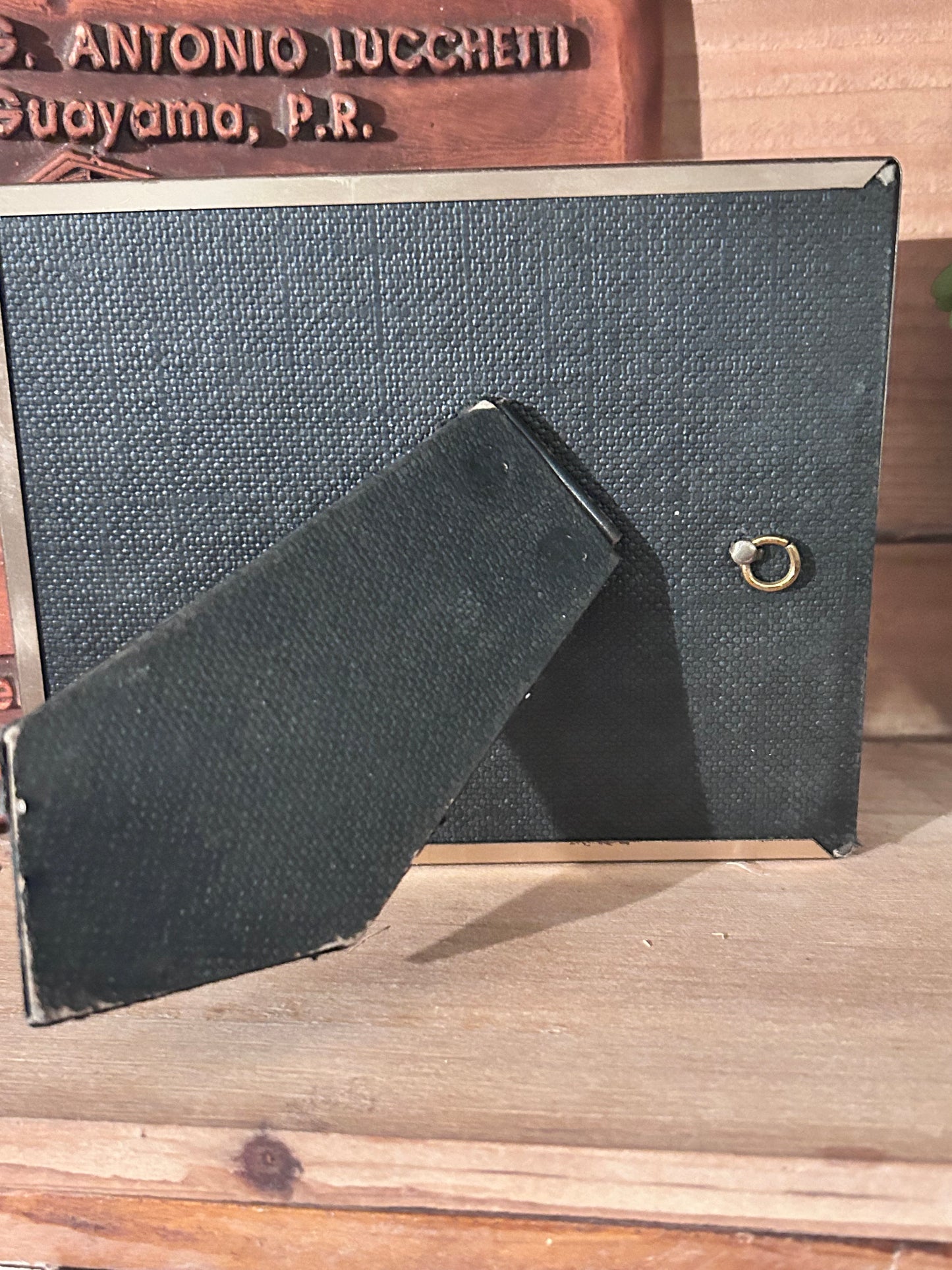 Vintage Framed cow nursing fawn