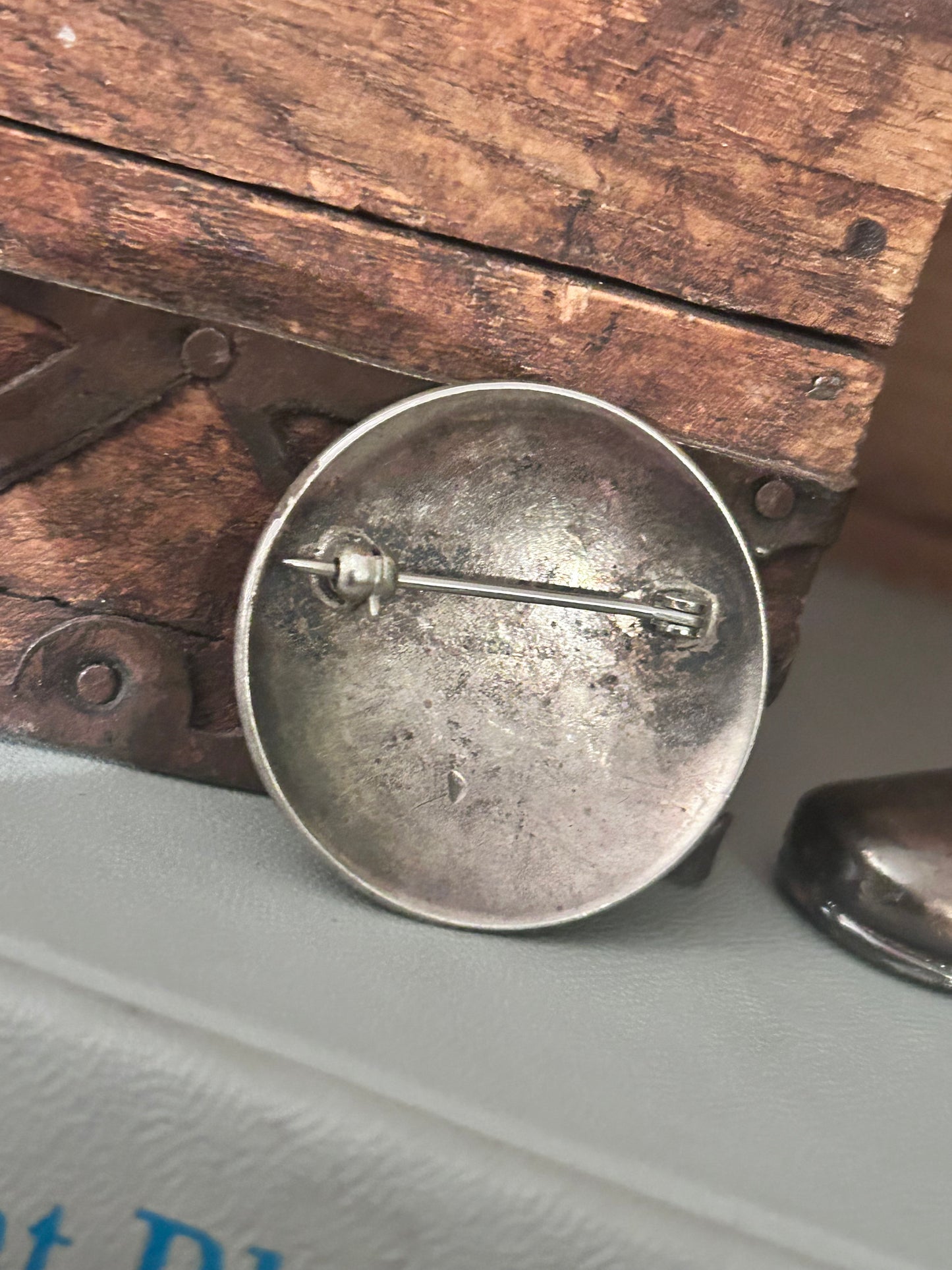 Vintage Kokopelli Sterling Round Brooch