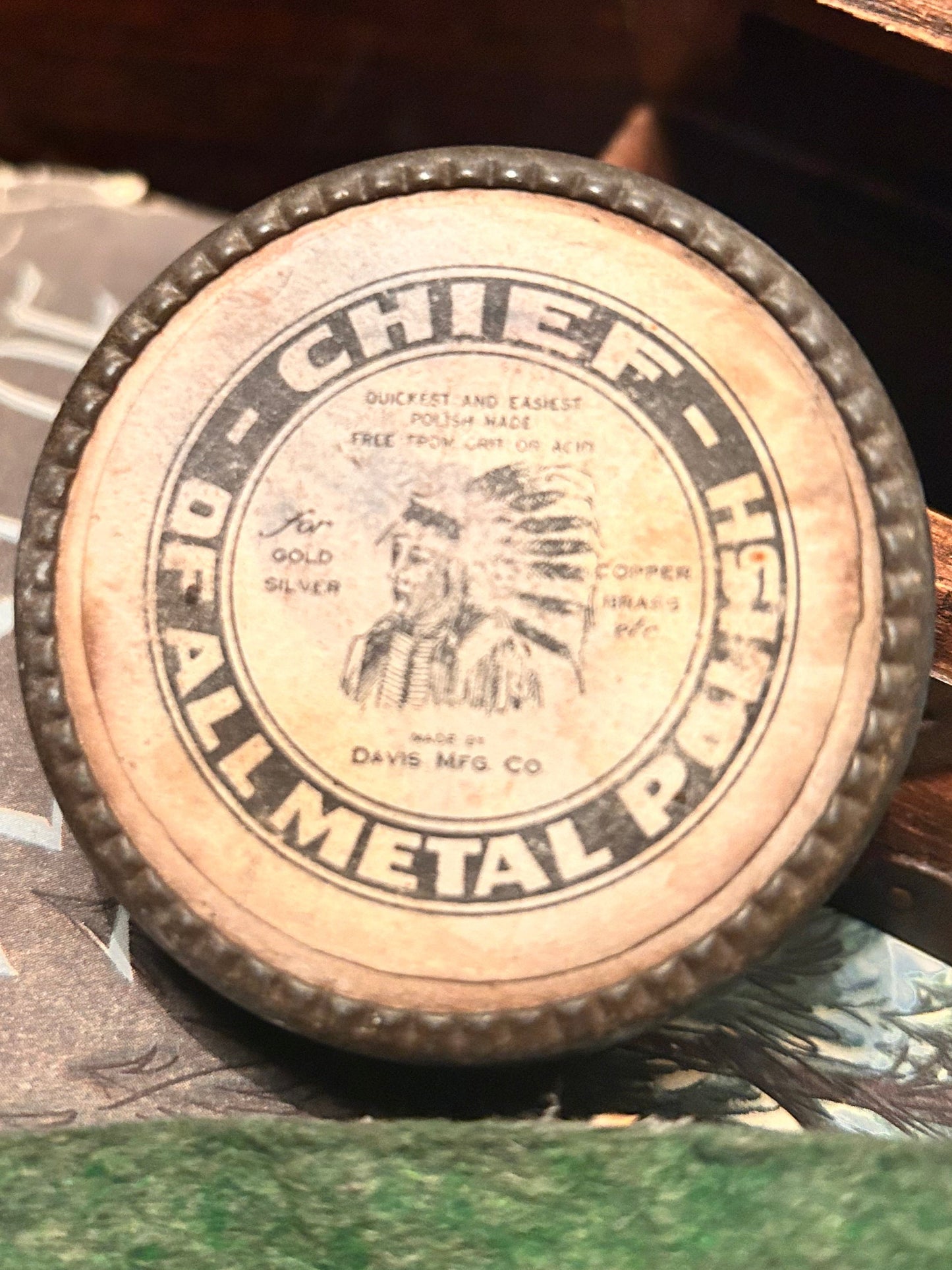Vintage Chief Metal Polish Tin