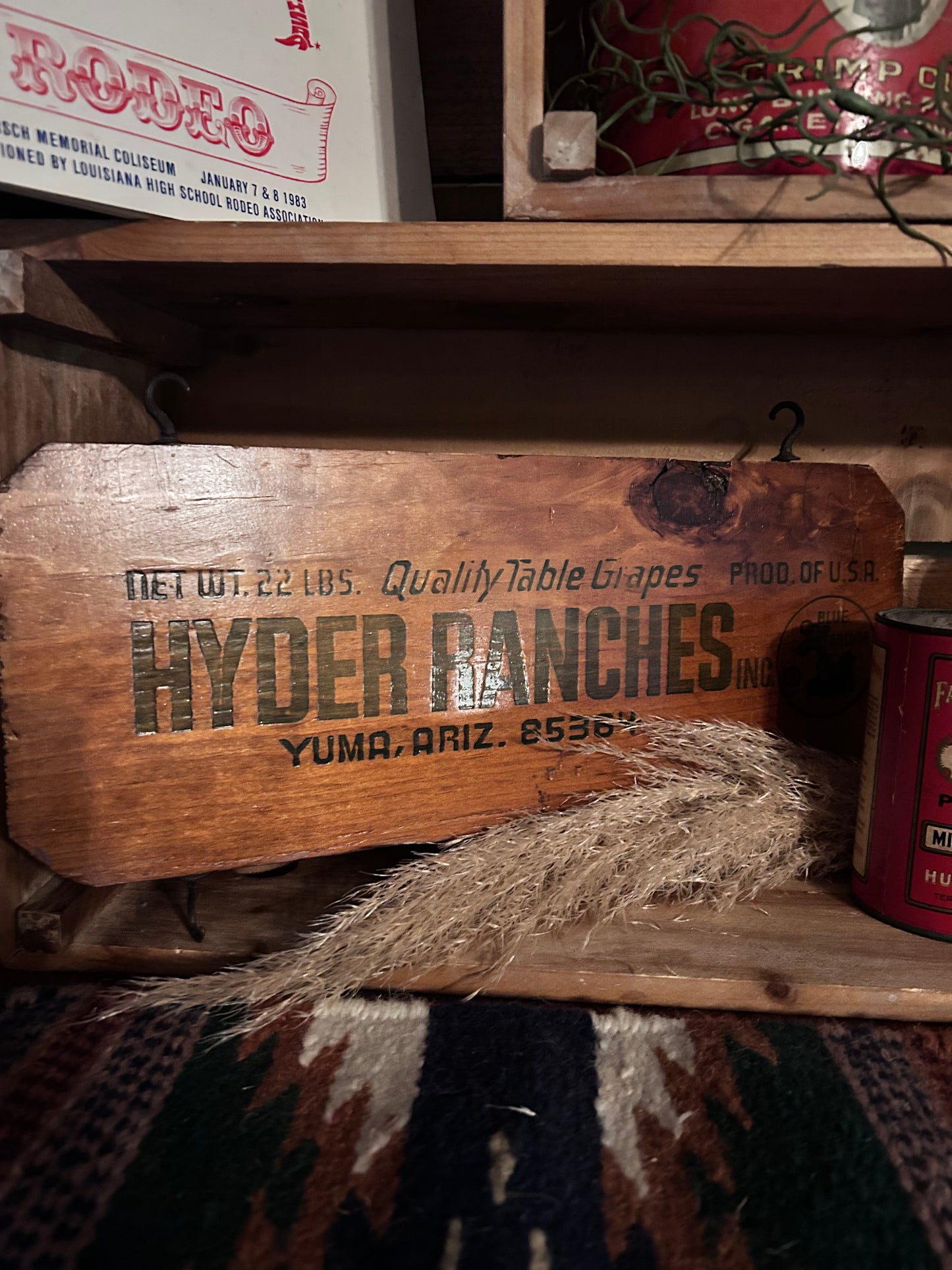 Vintage Wood Fruit Crate  End- Hyder Ranch