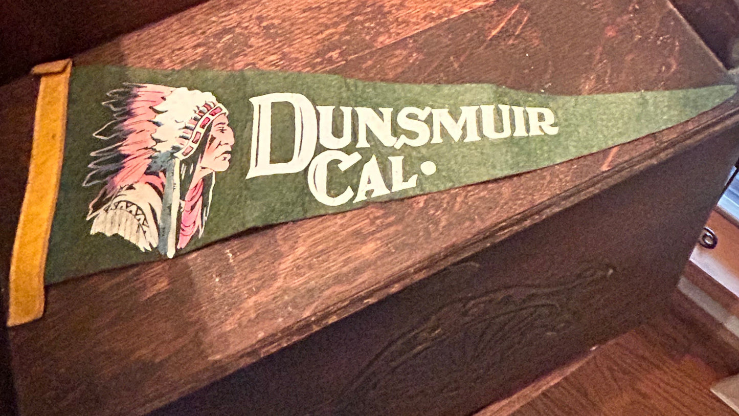 Vintage Dunsmuir California souvenir pennant