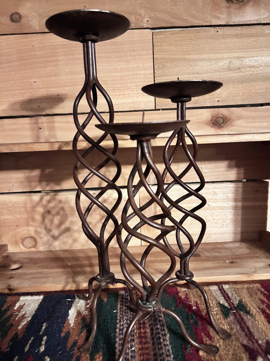 Wrought Iron twisted candle holders