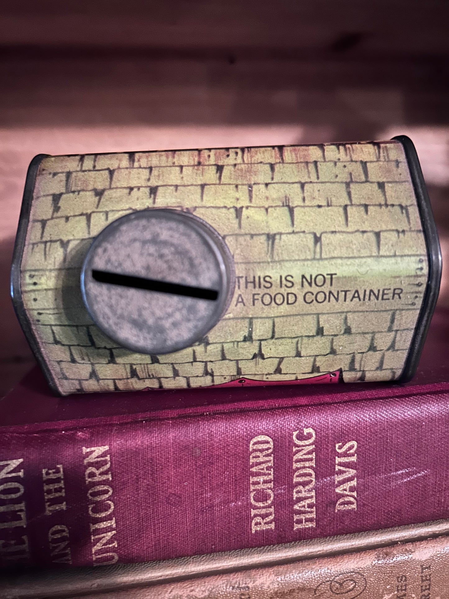 Log Cabin syrup tin piggy bank