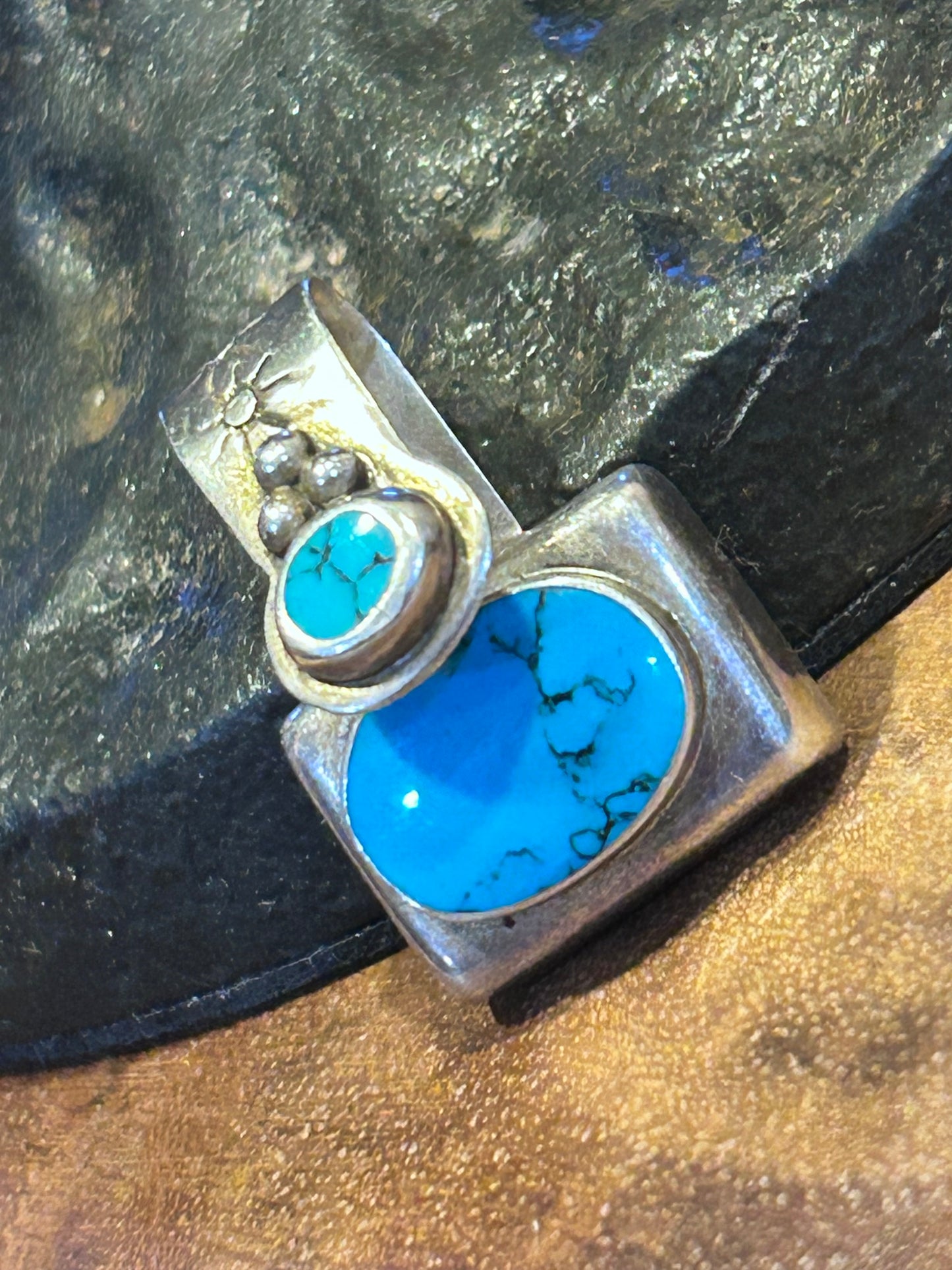 Vintage Mexico 925 Turquoise Pendant