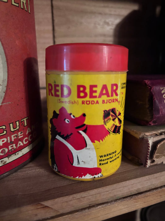 Vintage Red Bear Copper & Brass Polish Container