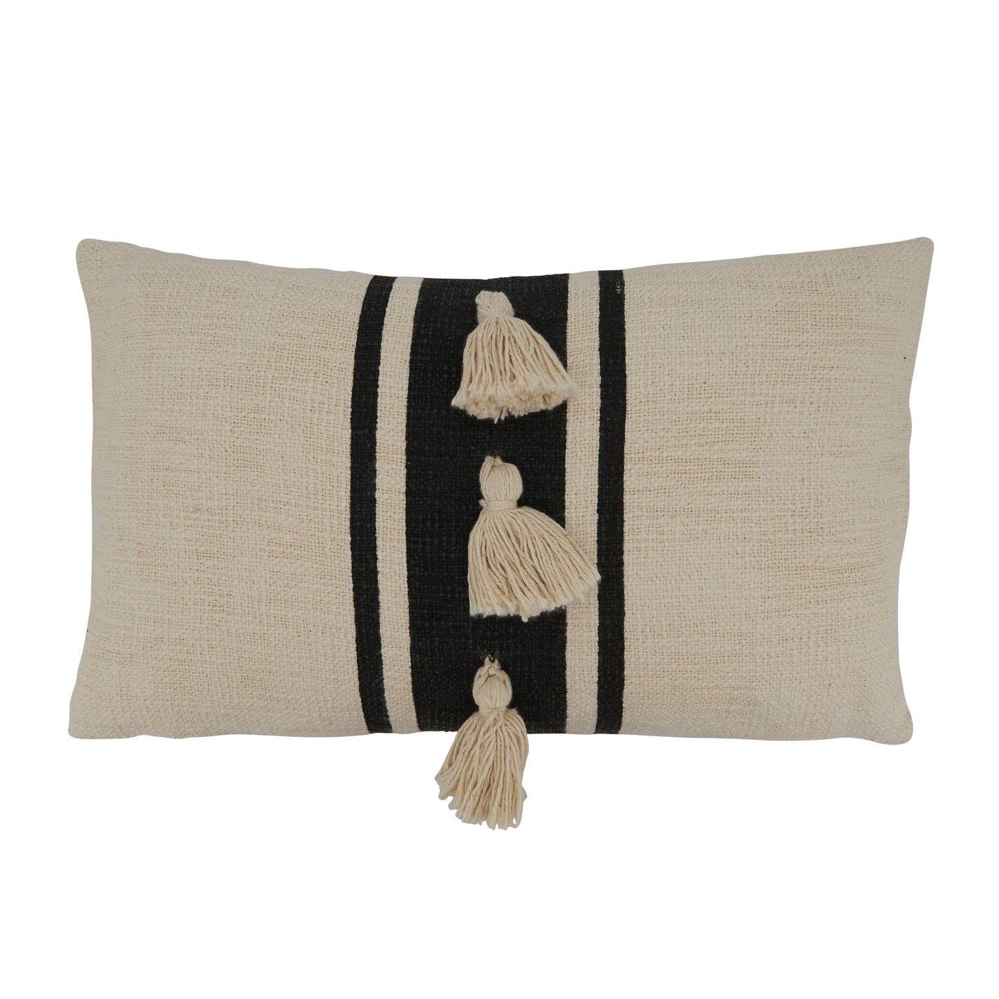 Striped Tassel Pillow Cover Only