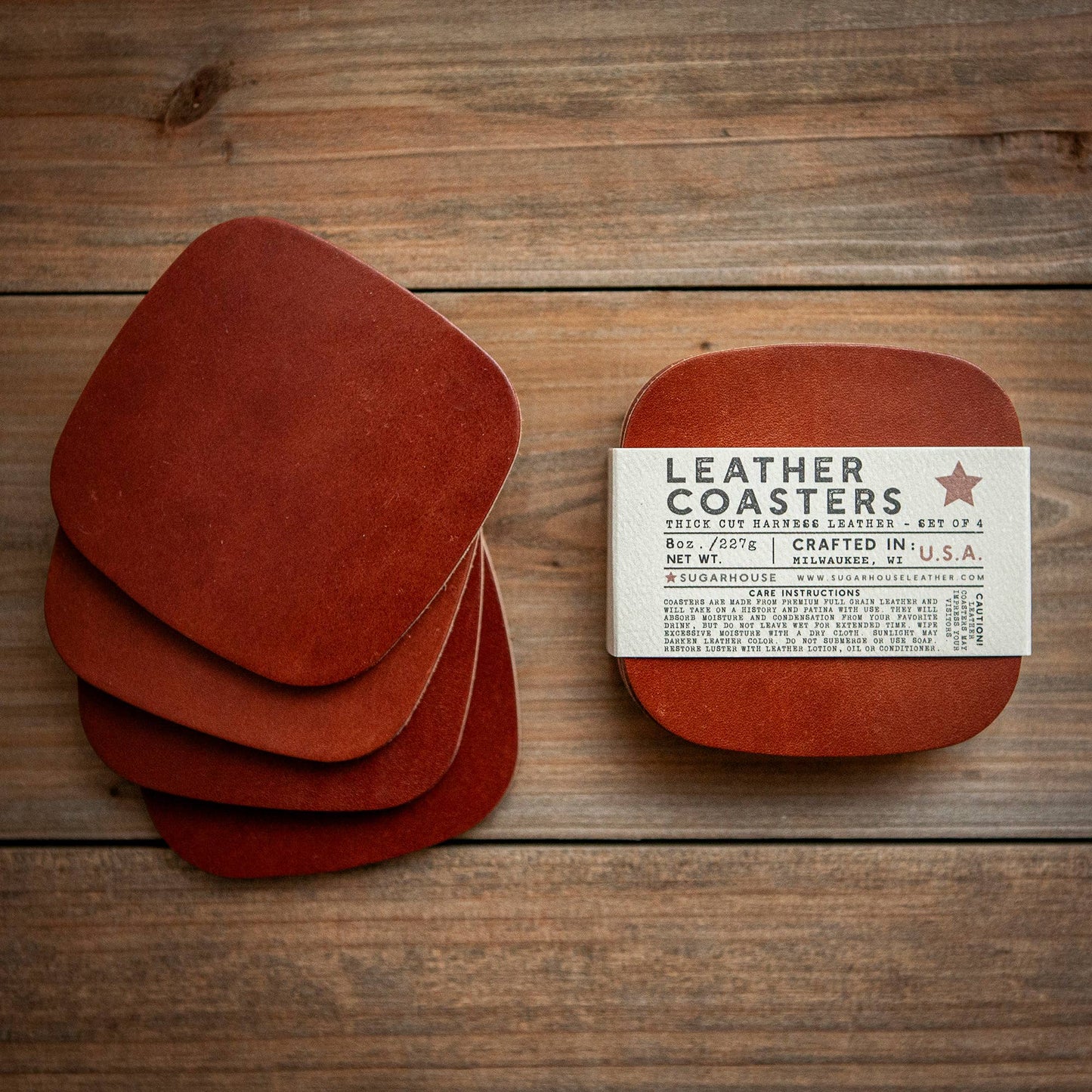 Leather Coasters Set of 4