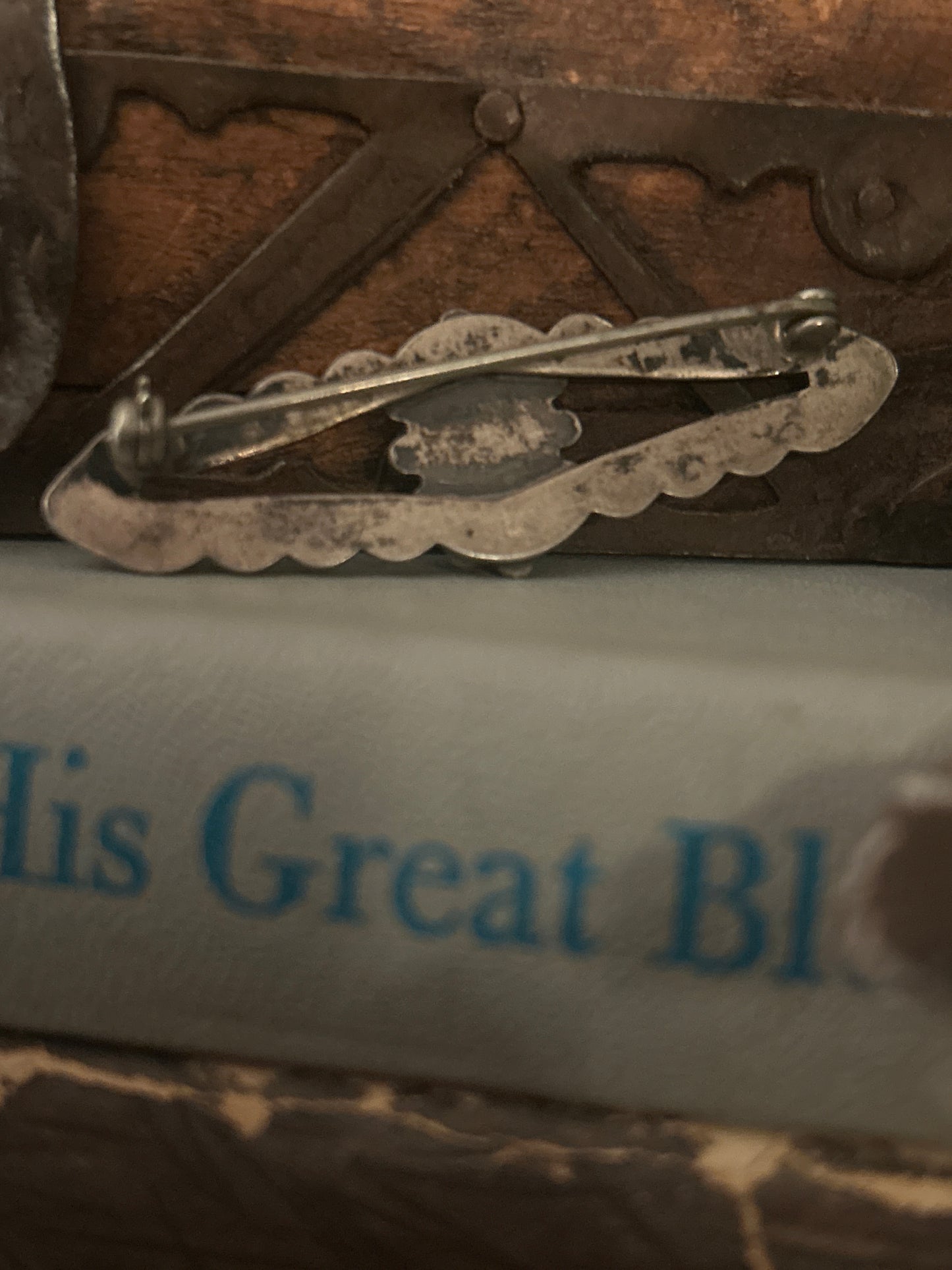 Fred Harvey Era Navajo Silver and Turq. Pin