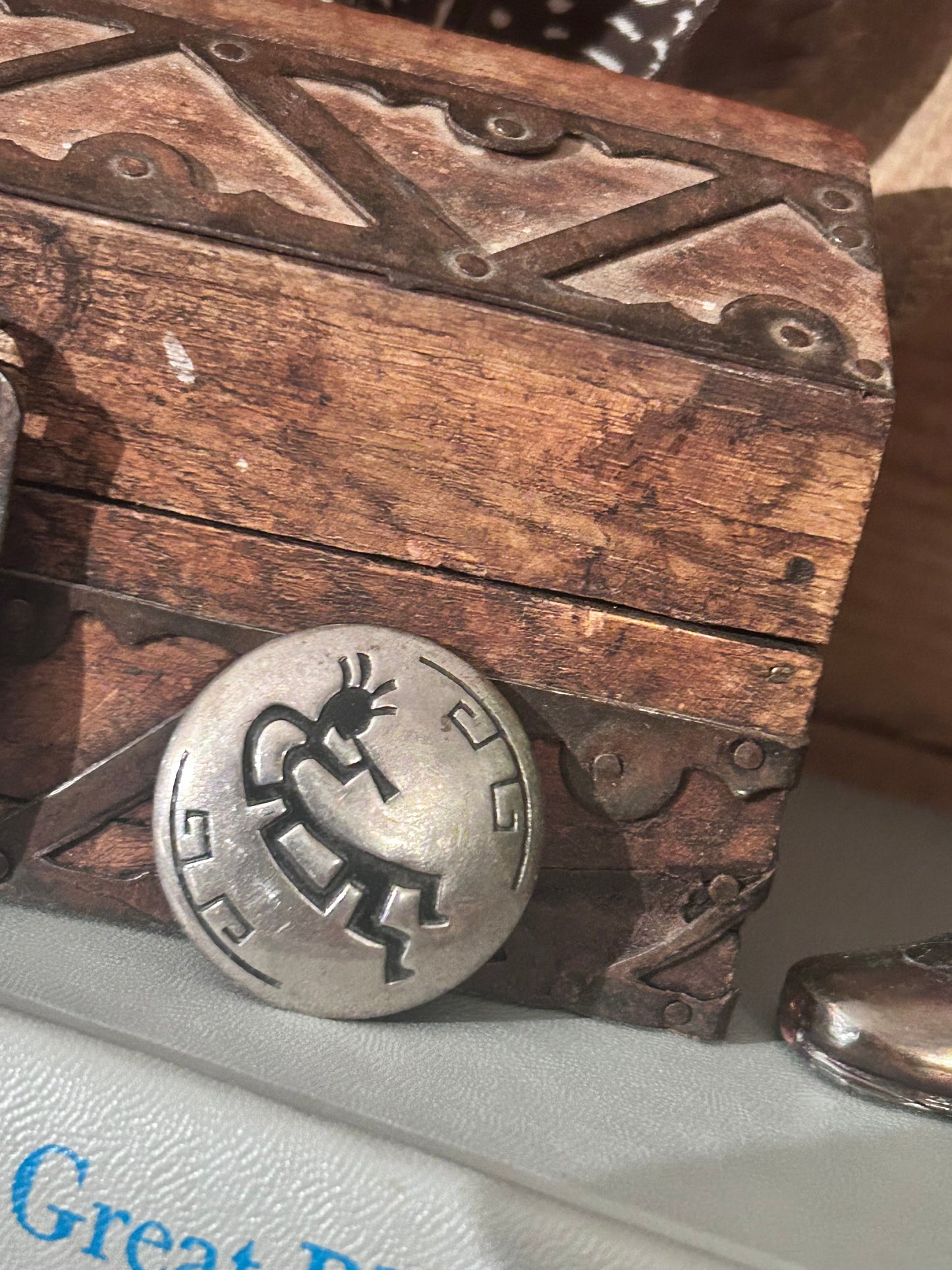 Vintage Kokopelli Sterling Round Brooch