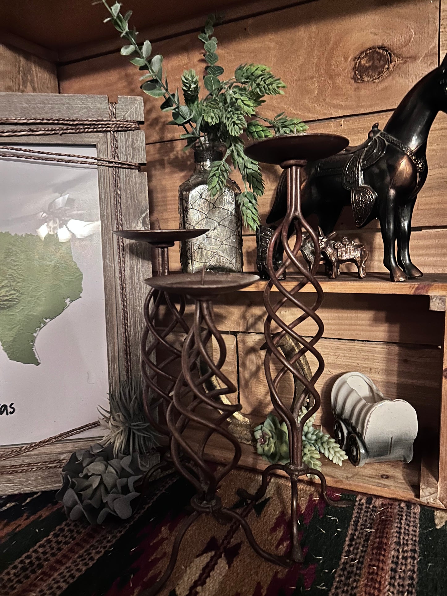 Wrought Iron twisted candle holders