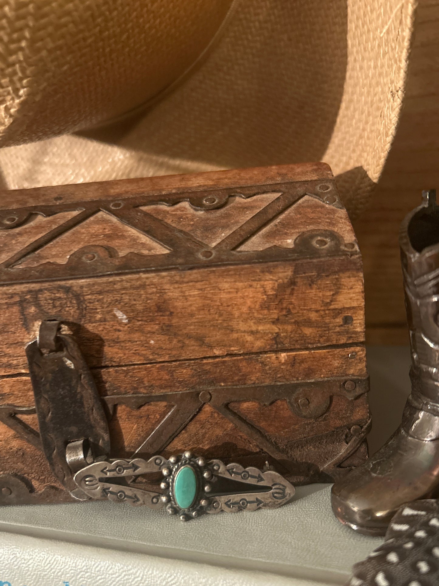 Fred Harvey Era Navajo Silver and Turq. Pin