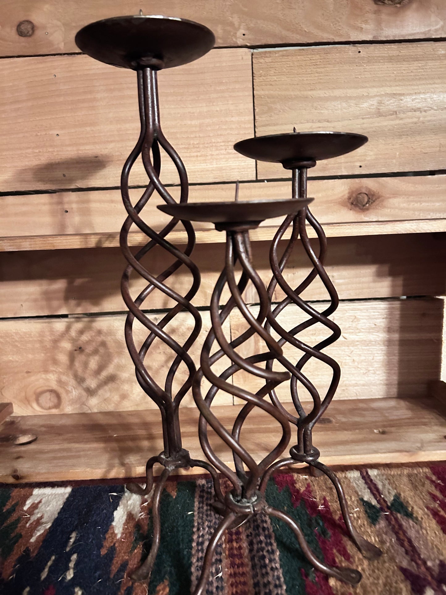 Wrought Iron twisted candle holders