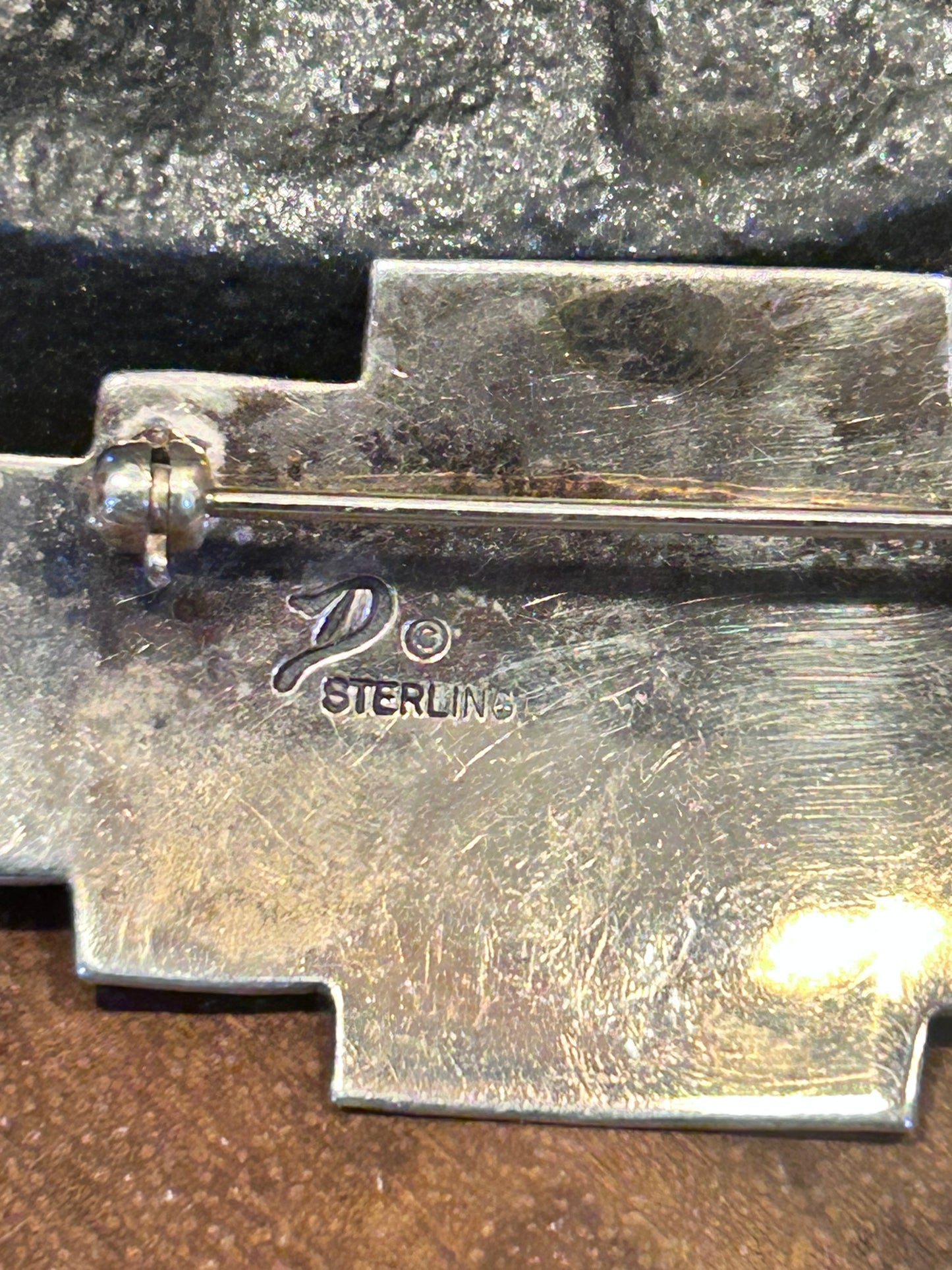 Vintage Sterling Southwestern Brooch/Pendant with Purple stone