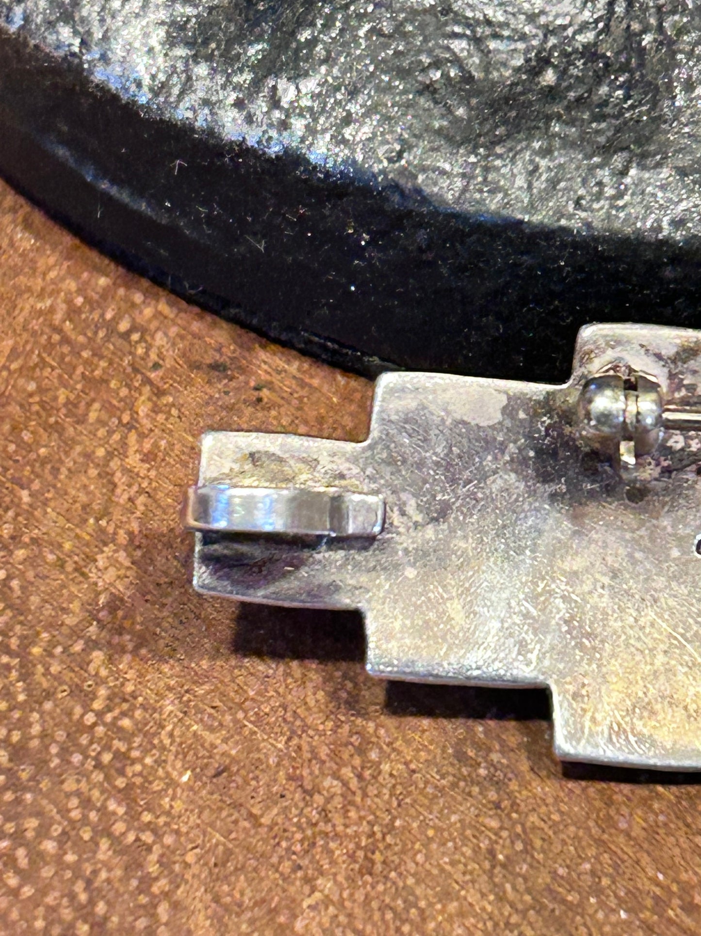 Vintage Sterling Southwestern Brooch/Pendant with Purple stone