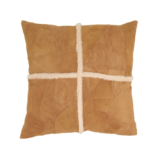 Distinctive Patchwork Leather Pillow Cover